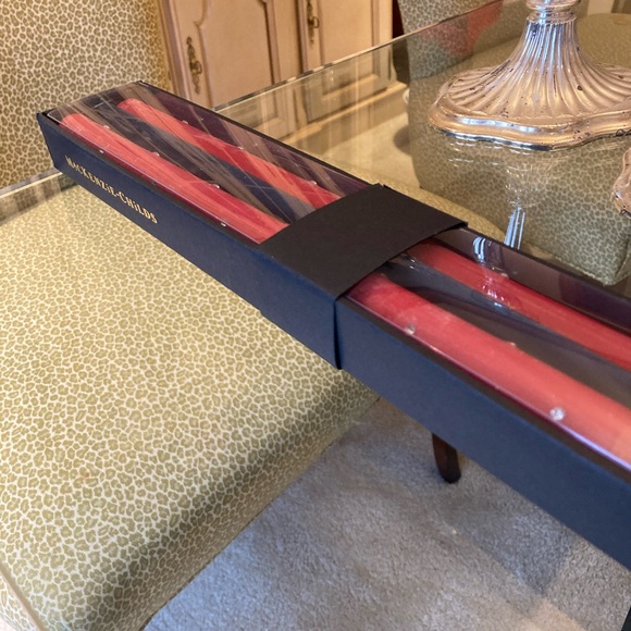 NWT MacKenzie-Childs Red tapers, dinner candles with small diamonds.Quant:2Boxed - Picture 11 of 13